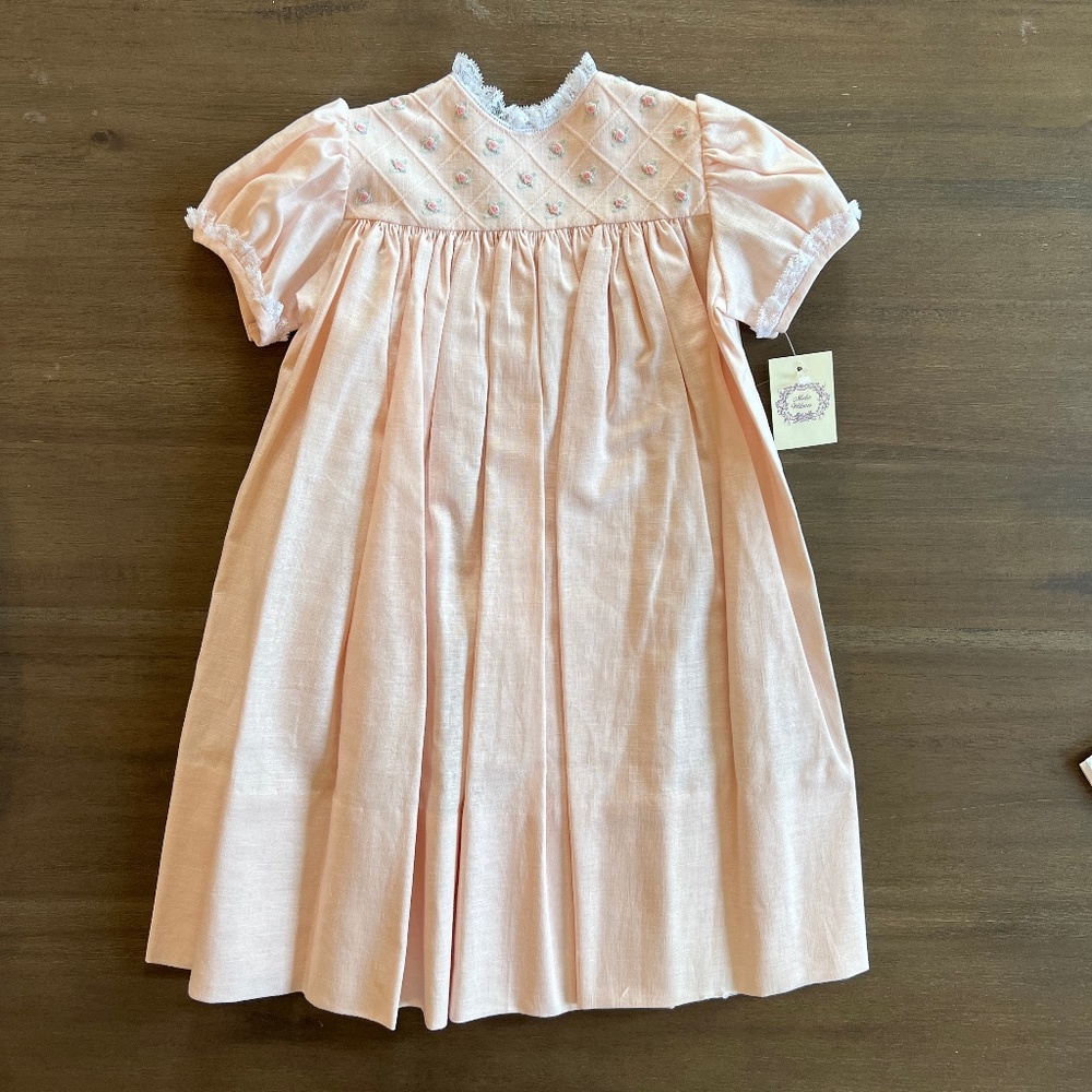 New Mela Wilson Pink Linen Lace Formal Dress